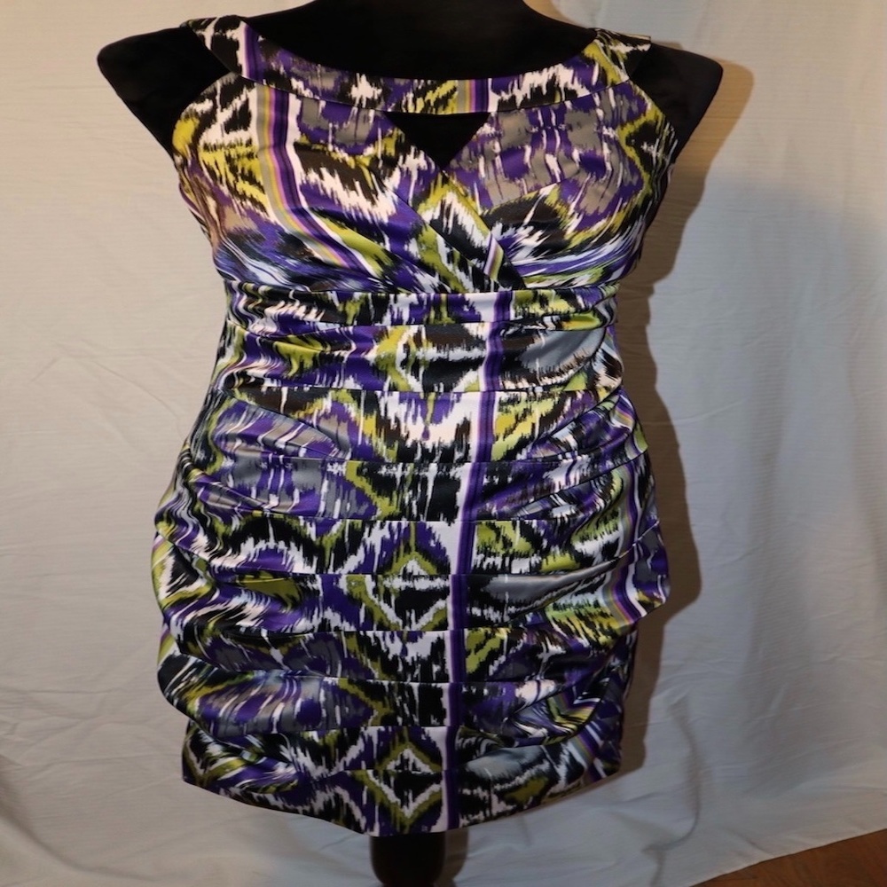 Multicolored Silk Mini Dress